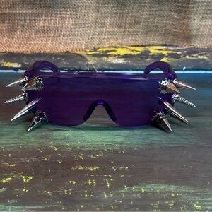 Punk rock spiked studded sunglasses spikes grunge unisex
